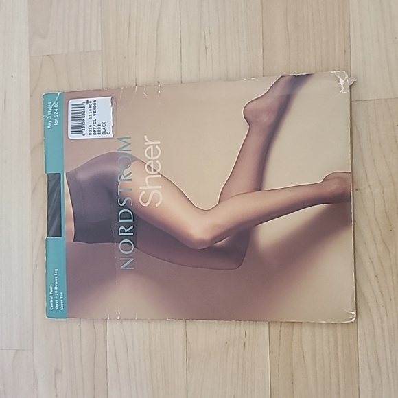 Nordstrom Sheer Control Top Pantyhose Sheer Toe Black Size C - Picture 1 of 7